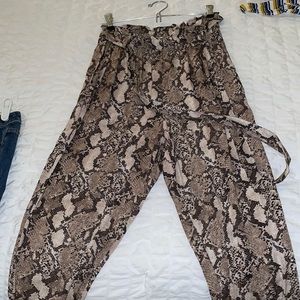 H&M snakeskin print pants